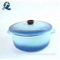 Cacerola de cerámica redonda de color resistente al calor con tapa